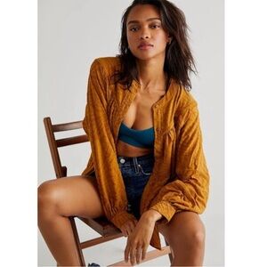 Free People Mustard Tunic Top